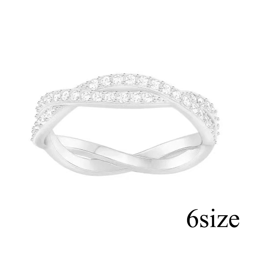New Cross Diamond Fashion Color Crystal Mixed Cut Open Ring