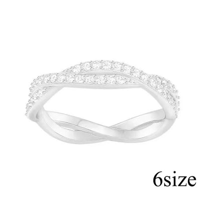 New Cross Diamond Fashion Color Crystal Mixed Cut Open Ring