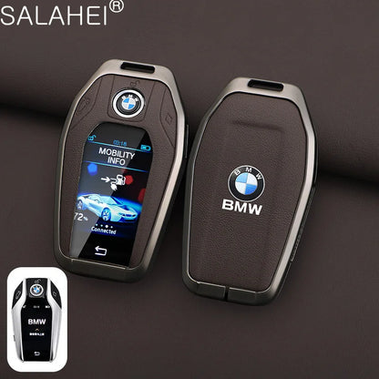 Leather Car Display LED Key Case Fob Cover Shell For BMW 3 5 7 Series G11 G12 G30 G31 X4 X5 X6 X7 i8 G32 G05 G07 X3 Accessories