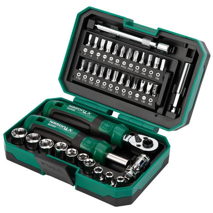 40 Piece Ratchet Wrench And Screwdriver Comprehensive Set High Hardnes Swear Resistant Durable