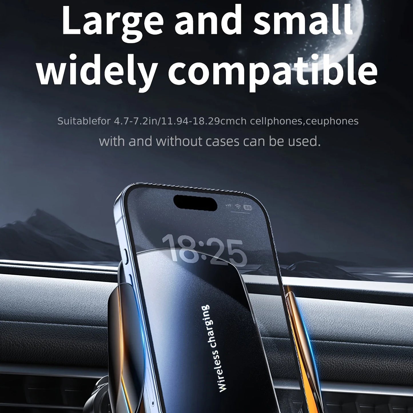 1PC updated car wireless phone holder with wireless charging universal ventilation components 360 ° rotating arm USB connecto