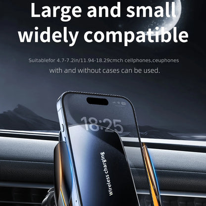 1PC updated car wireless phone holder with wireless charging universal ventilation components 360 ° rotating arm USB connecto