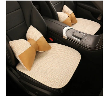 Bear Plush Seat Cushion Cover Universal Skin-Friendly Cute Soft Car Pillow Case Autumn Winter Decorative Seat Accessories