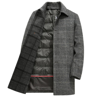 Men's Autumn Trench Coat Warm Woolen Overcoat Male Autumn Winter Men's Wear Woollen Coat Male Warm Mens Long Jacket Men Clothing