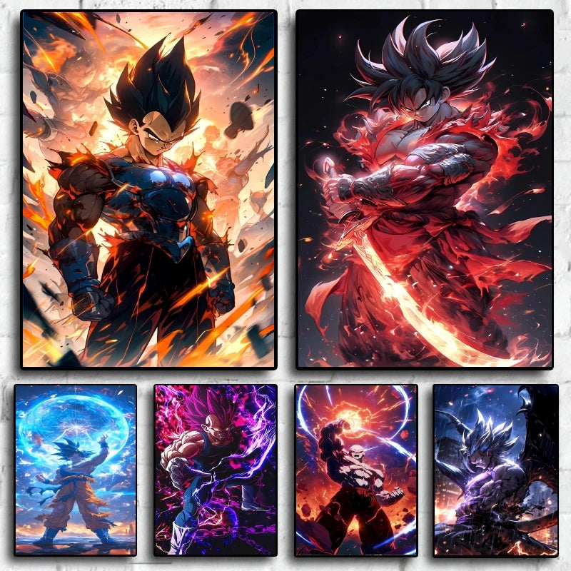 Canvas Posters Dragon Ball Goku Picture Children Gifts Home Decoration Waterproof Comics Pictures High Quality Wall Art Classic