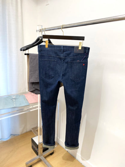 OECHSLI Jeans Thick Cotton Men 2025 Autumn Winter new Embroidery elasticity business zipper casual straight size 29-38 Pants