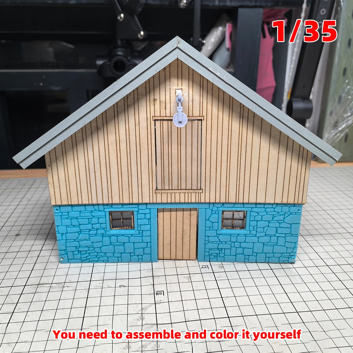 Assembly Architectural Warehouse Godown Stockroom Granary Barn Grain Elevator Diorama Building Miniature Scale Model Kit 1/35