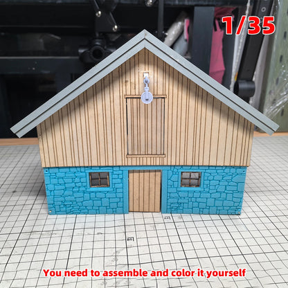 Assembly Architectural Warehouse Godown Stockroom Granary Barn Grain Elevator Diorama Building Miniature Scale Model Kit 1/35