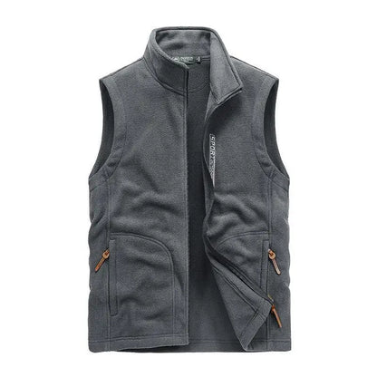 Autumn men's outdoor casual plus size fleece vest men's fleece warm and fashionable stand collar