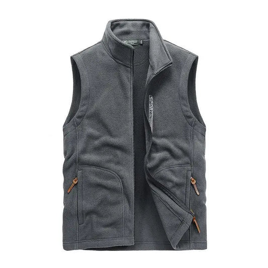 Autumn men's outdoor casual plus size fleece vest men's fleece warm and fashionable stand collar