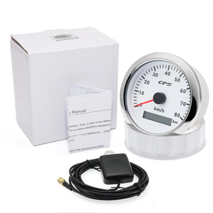 7 Color LED  30/60/80/120/200KMH 85MM GPS Speedometer Gauge with GPS Antenna For Motorcycle Boat Car Truck Speed Gauge 9-32V