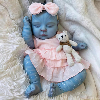 NPK 20-Inch Peaches Avatar Realistic Full Body Reborn Baby Doll Handmade Collectible with 3D Skin Visible Veins