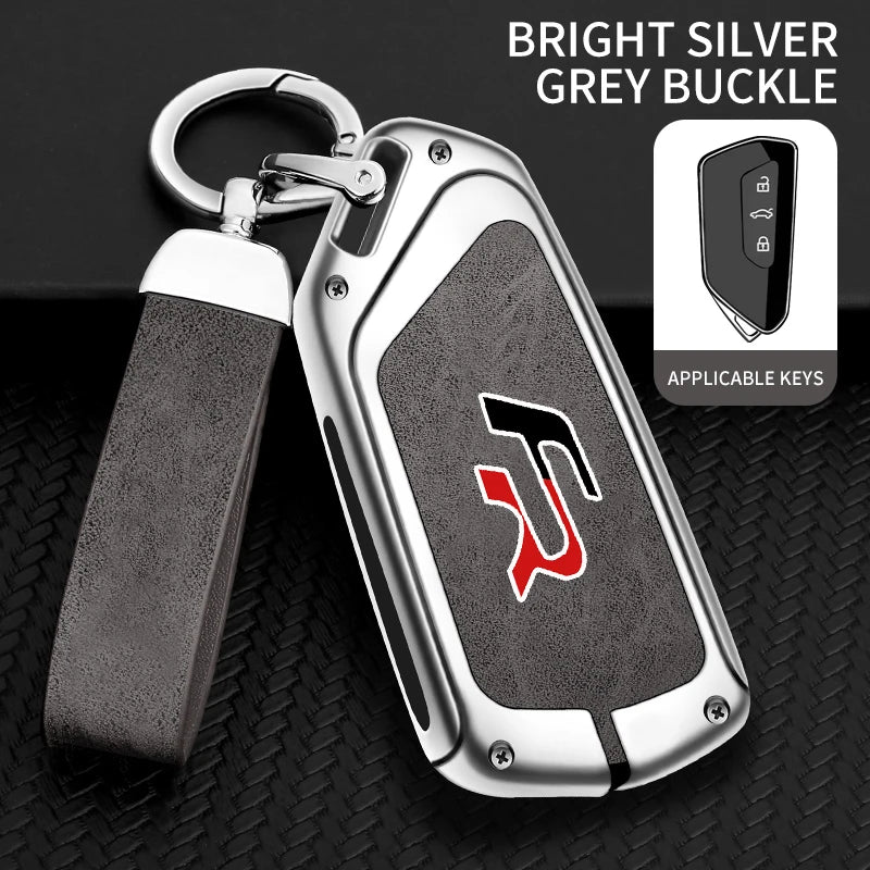 Suitable for Seat Ateca Leon FR 2 Ibiza zinc alloy car key cover high-end genuine leather car key case buckle auto accessories