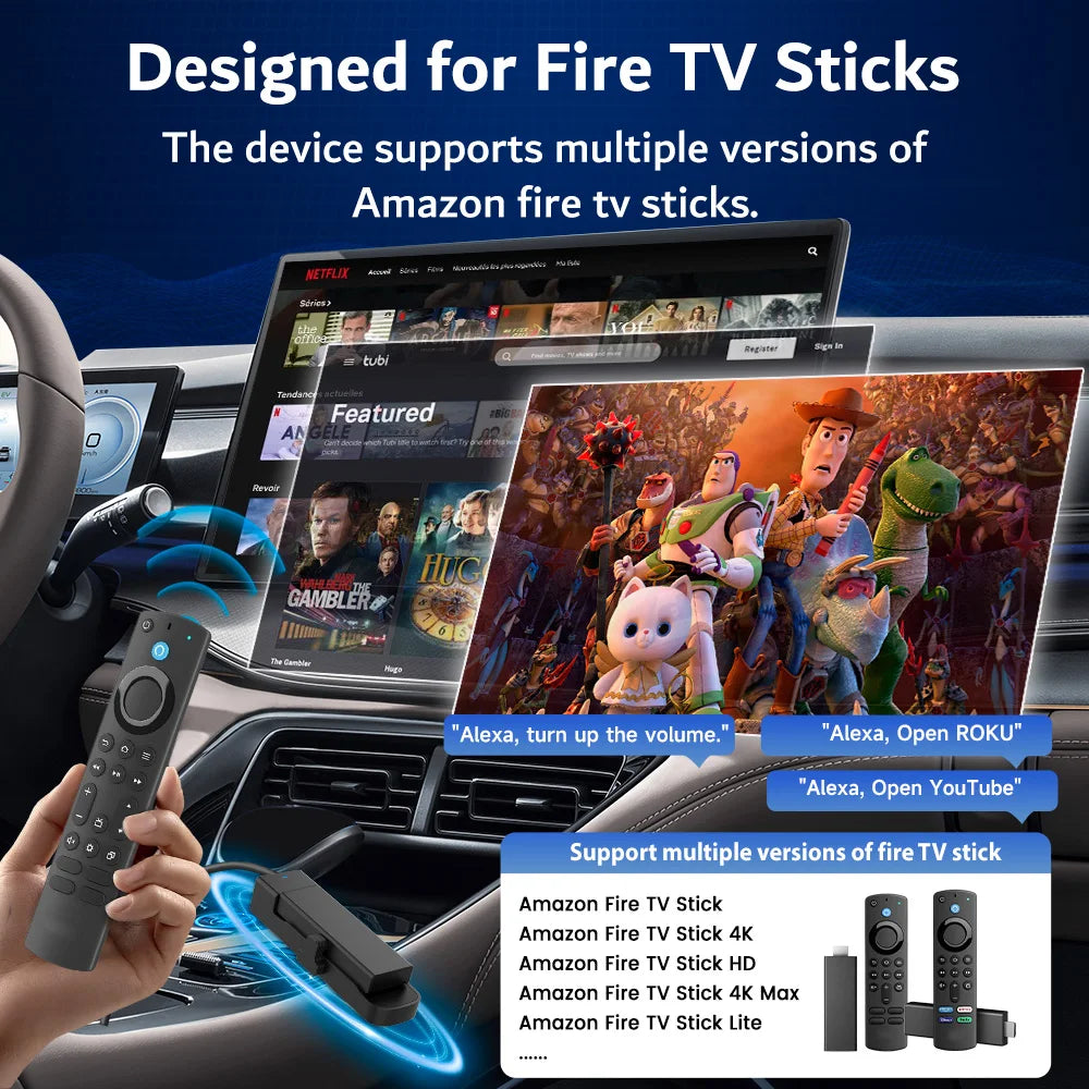 CarlinKit FireDrive Link Pro Wireless CarPlay Adapter for Amazon Fire TV Stick HDMI Android Auto Car TV Mate Video Streaming Box