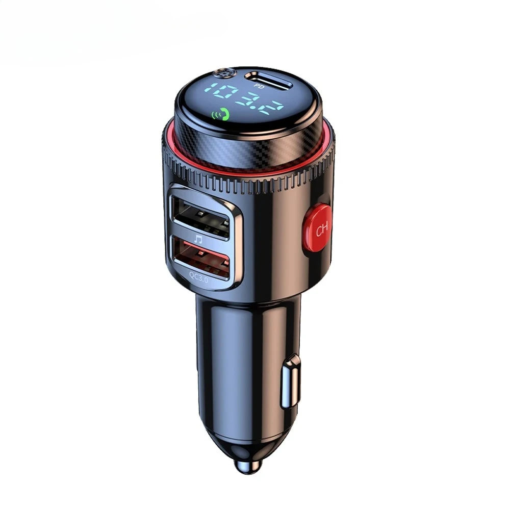 Car MP3 Player FM Transmitter Bluetooth 5.4 PD30W+QC3.0 Dual USB Fast Charge Adapter Wireless Handsfree U Disk Play