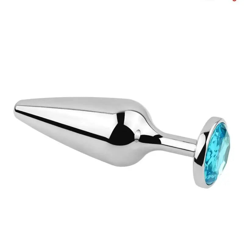 Lake Blue Gem Silver Metal Anal Plug Set by Dream Vibe Anal Trainer Kit Prostate Sex Toy Unisex Couple Backdoor Intimate Gift