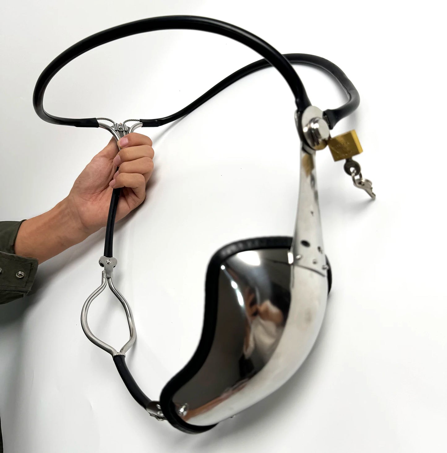 Stainless Steel Male Chastity Belt Device With Butt Open Invisible Cock Penis Cage Adjustable Waist  Lock BDSM Bondage Toys