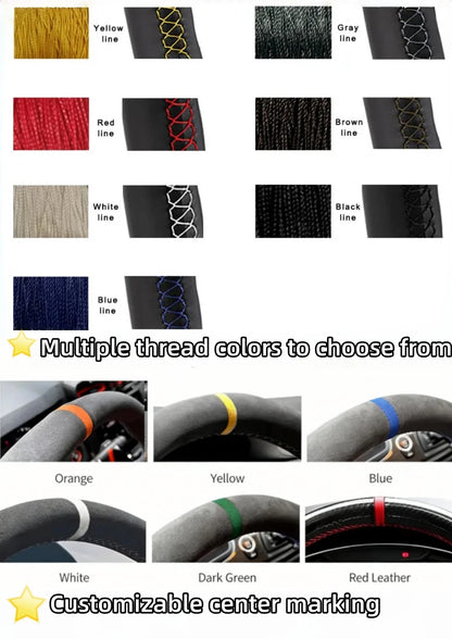 Custom DIY Carbon Fiber Suede Cupra R Leon ST Cupra Leon ST Cupra Ateca Cupra Ateca FR Car Steering Wheel Cover For Seat Leon