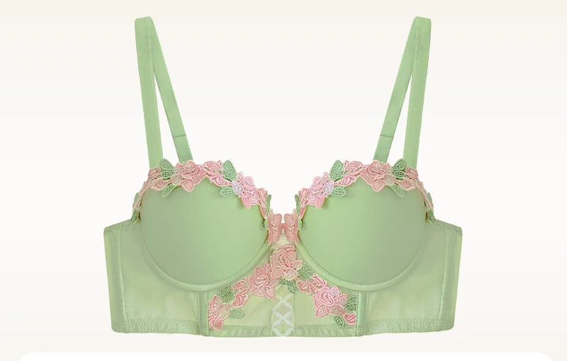 MOYISU Light Luxury Japanese Sweet Push-Up Bralette for Small Chest Women, Summer Thin Sexy Lingerie Pure Desire Underwear