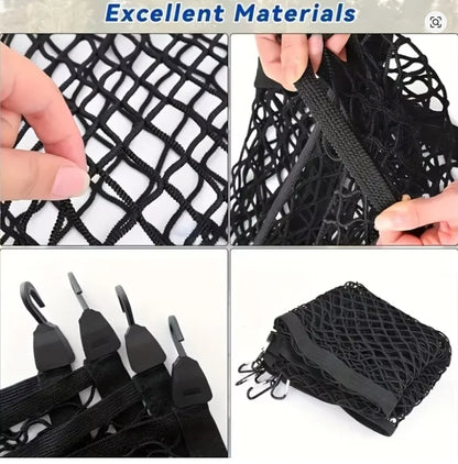 Universal Truck Bed Net Elastic Cargo Mesh Polyester Tailgate Organizer Multi Purpose Light Load Secure Transport Easy Install