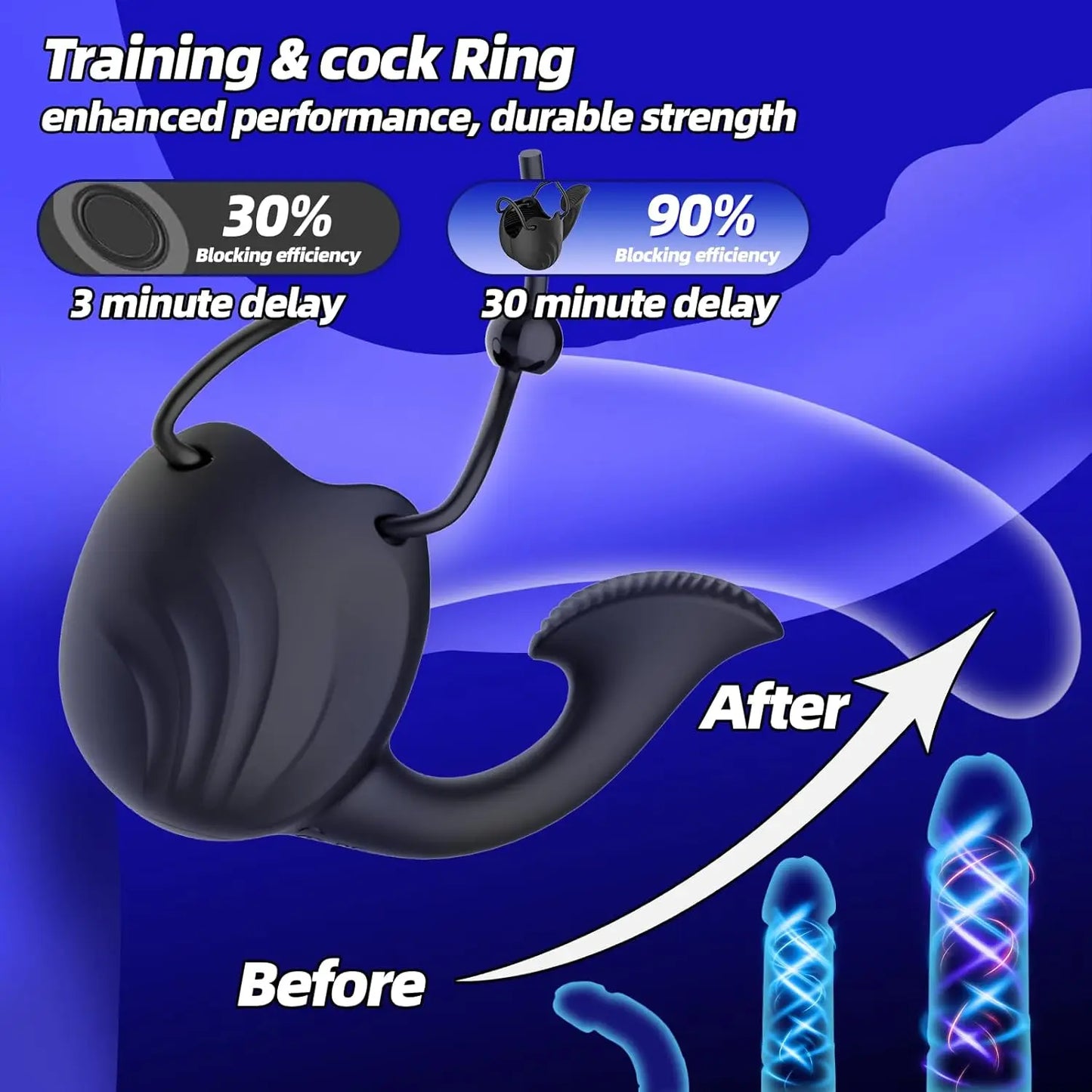 Vibrating Cock Ring Male Sex Toys Penis Ring Vibrator Adult Toys for Men Perineum Stimulator with 9 Vibration Testicle Toys