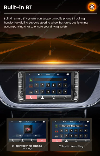 MEKEDE 2din MP5 Car Radio Universal Multimedia 7 inch HD Touch Screen Wired Carplay Android Auto BT USB FM Radio Stereo Audio
