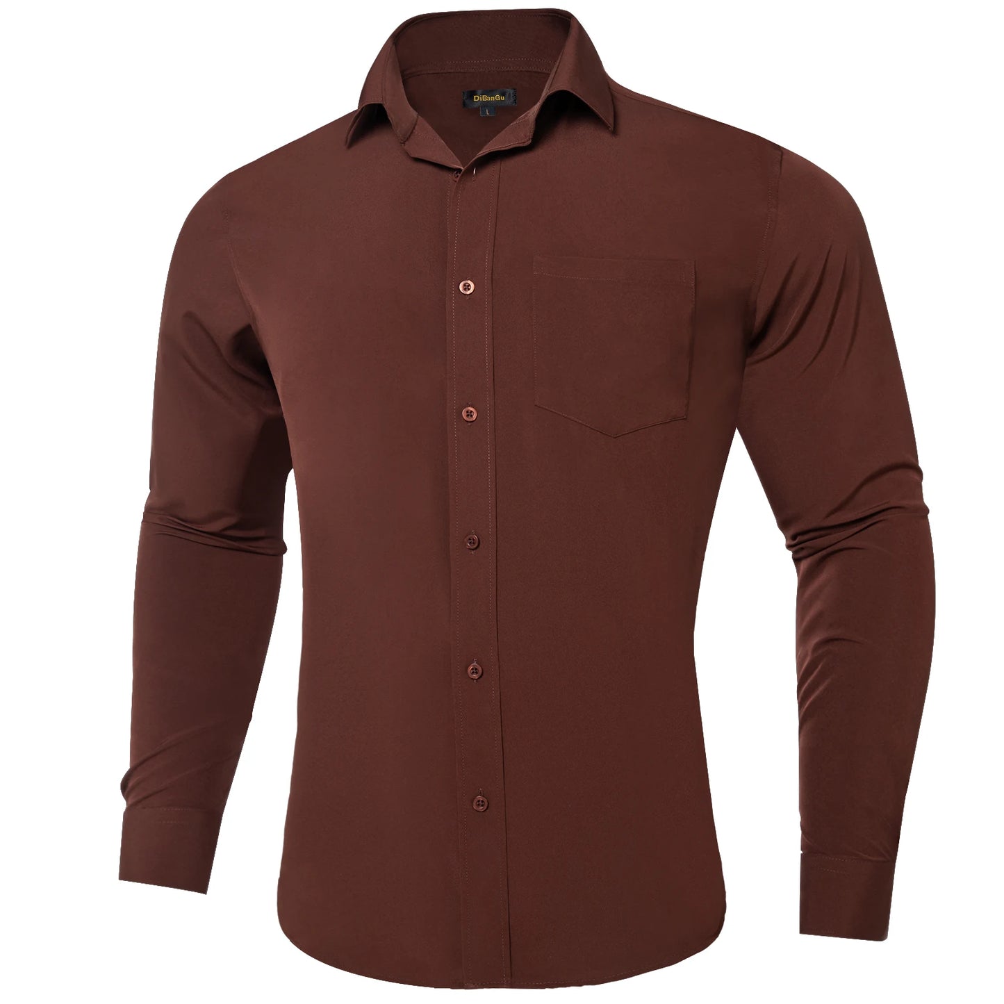 Solid Men Shirts Long Sleeve Cotton Polyester Blue Green Yellow Classic Basic Casual Slim Business Office Shirts Clothes