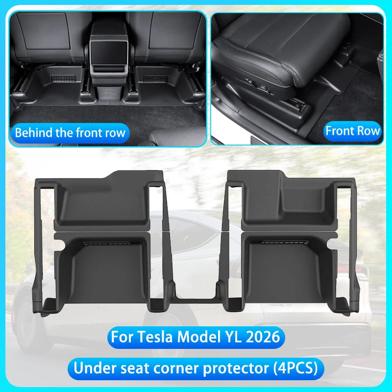 For Tesla Model YL Launch 2026 TPE Front Rear Door Sill Protector Threshold Strip Anti-kick Guard Panel Interior Decoration Set