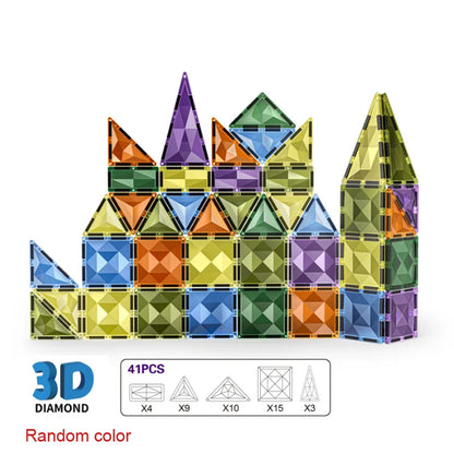 7.5CM Magnetic Tiles Designer Magnetic Building Blocks Montessori Educational Constructor Toys For Children
