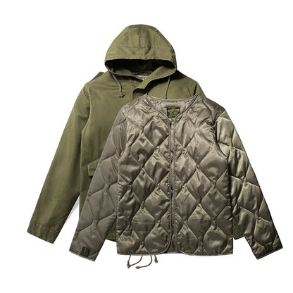 M51 medium and long coat, fishtail trench coat plus liner M-51 jacket cotton clothes, the liner can be removed.