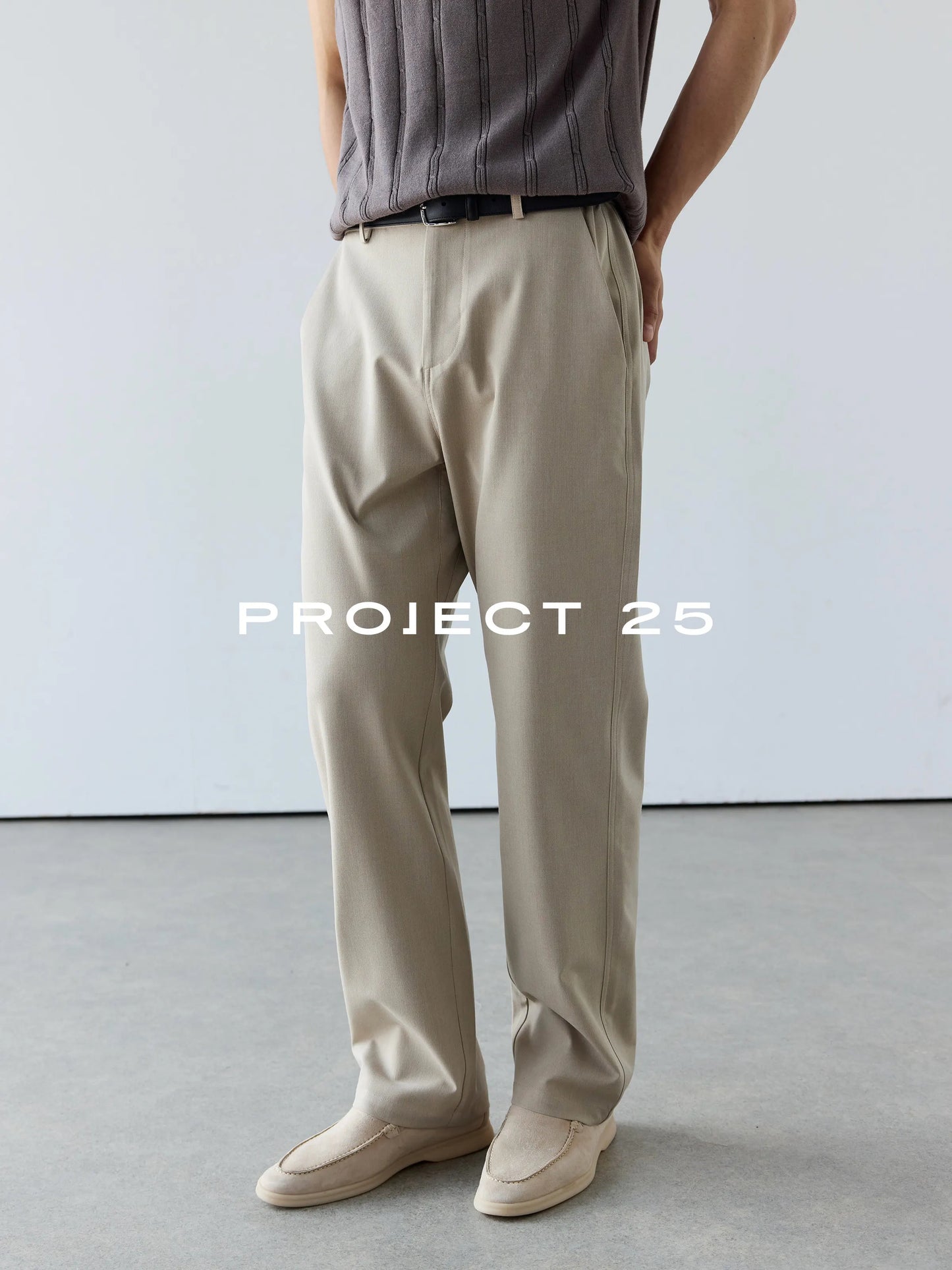 PROJECT 25 Men's Tech Blend Twill Stretch Trousers Structured Straight Leg Business Casual Versatile Commute Pants
