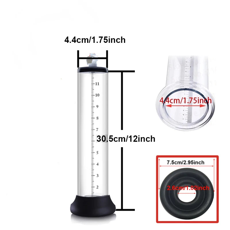 Acrylic Penis Pump Manual Penis Enlarger Sex Toy For Men Vacuum Pump Male Masturbation Penis Extender Trainer Adults Sex Product