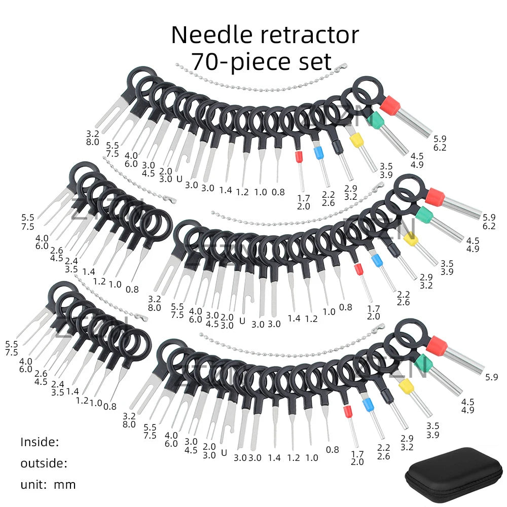 Car Terminal Removal Tool Kit - Wiring Harness Connector Pin Extractor Set with Storage Case for Automotive Electrical Repair