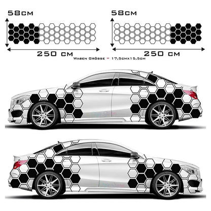 Honeycomb Side Door Back Sticker Fender Car Sticker Universal Hexagon Design Vinyl Stickers Decal Ade Kit