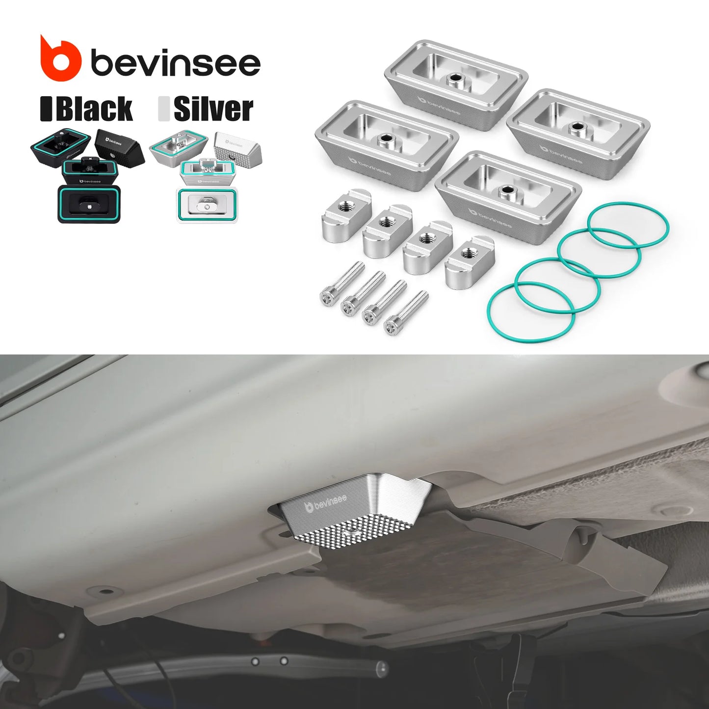 BEVINSEE Aluminum Jack Pad Set For BMW E46 X3 E83 Z4 E86 E85 E89 Replaces 51 71 7 065 919