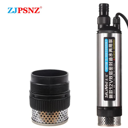 60L/min Flow 12m Head 12V 24V Car Auto Oil Pump Pure Copper Motor 265W High-power Refueling Machine Transfer Pump Sewage Pump