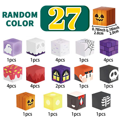 Halloween Day Theme Magnetic Building Blocks, Magnet Cubes, Magnetic Toys, Perfect Birthday Christmas Halloween Gifts