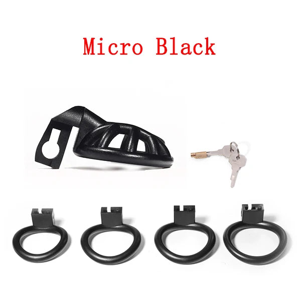 Negative/Micro/Small Chastity Cage for Sissy Sex Toys with 4 Size Cock Rings Pink/Black/White Bdsm Penis Lock Adult Toys for Men