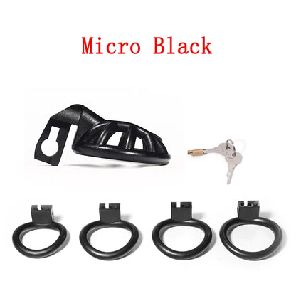 Negative/Micro/Small Chastity Cage for Sissy Sex Toys with 4 Size Cock Rings Pink/Black/White Bdsm Penis Lock Adult Toys for Men