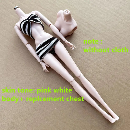 NEW LULY 1/6 Doll Body 2024 Version 12 Skin Tones High Quality Joints Removable Doll Body With Replacement Chest