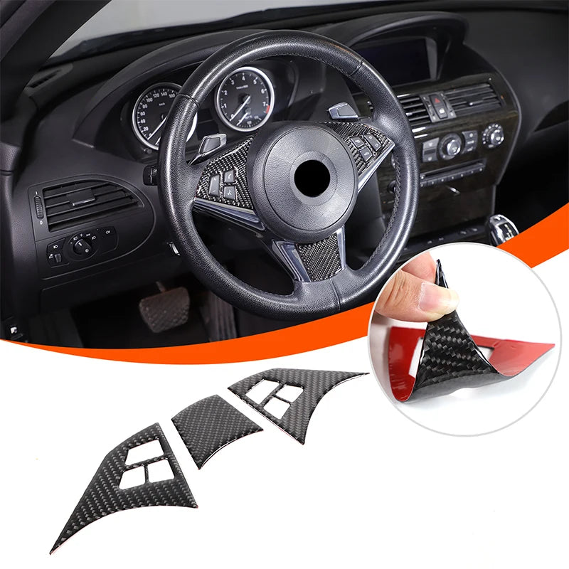 For BMW 6 Series E63 E64 2004-2010 Soft Carbon Fiber Gear Shift Air Outlet Window Lift Panel Dec Car Interior Accessory Sticker