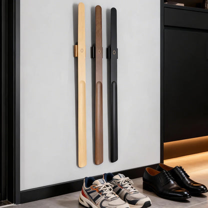 70cm Extra Long Beech Wood Shoe Horn with Magnetic Base - Premium Durable Solid Wood Shoe Helper