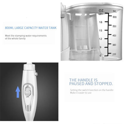 Countertop 10 Modes Electric Water Flosser 800ML Oral Irrigator Dental Water Jet Home Oral Care Spa Cleaner