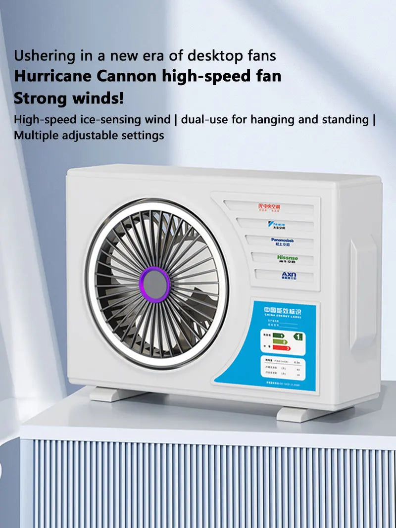 Lenovo Air-conditional Rechargeable Table Fan Portable Small Fan For Student Dormitory Computer Summer Gadget Home Desk Office