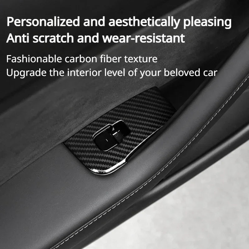 Window Lifter Switch Buttons Cover for Tesla Model Y/3/3+ Highland Trim Frame Button Stickers 2017-2024 Car Interior Accessories