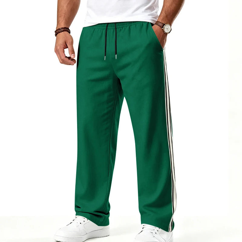 2026 Men Colorful Webbing Straight Sweatpants, Drawstring Loose Joggers For Gym Sports Wholesale EU US