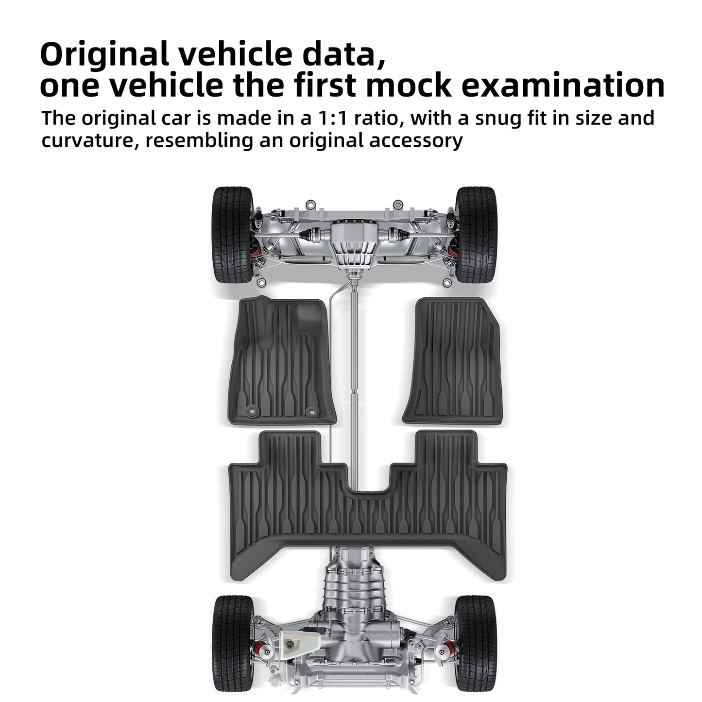 LUCKEASY for BYD SHARK 2024 2025 Car Floor Mats TPE Waterproof Foot Pad Auto Pickup Interior Accessories Cargo Liner Trunk Mat