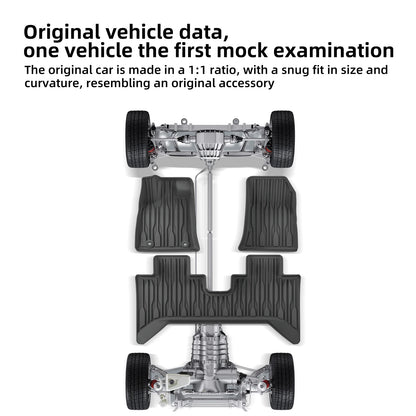 LUCKEASY for BYD SHARK 2024 2025 Car Floor Mats TPE Waterproof Foot Pad Auto Pickup Interior Accessories Cargo Liner Trunk Mat