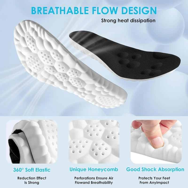 1Pair/3Pair/5Pair/8Pair 4D Cloud Insoles for Men Women Shock Absorption Inserts Soft Memory Foam Insoles for Shoes Boots Sneaker