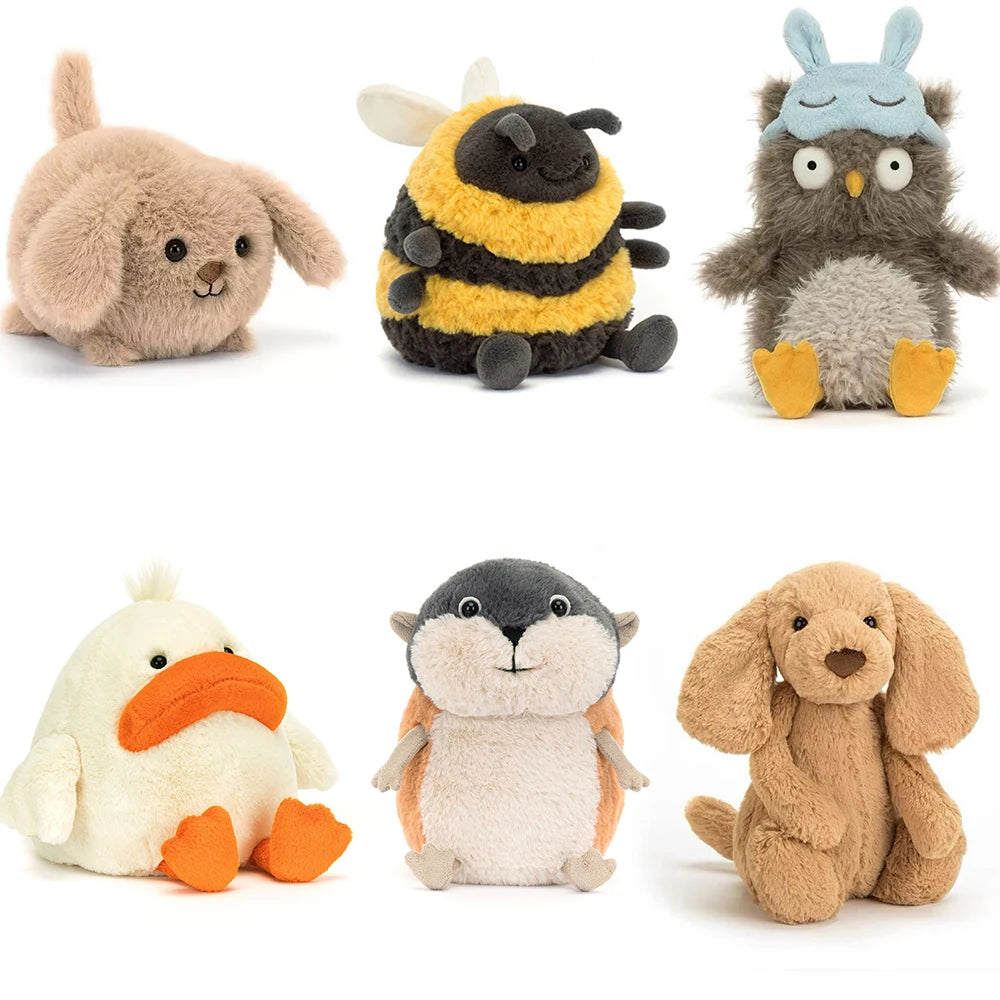 New Lovely Animal Furry Series Plush Bee Carnivorous Plant Doll Sheepdog Seagull Duck Toy Owl Mole Capybara Birthday Gifts